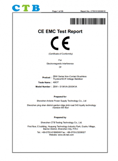 Informe de prueba de EMC